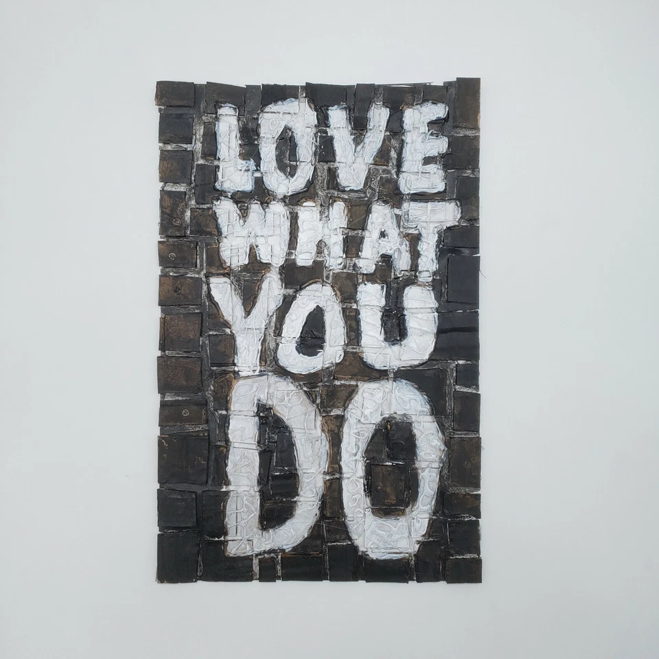 Arte de palabras basado en texto reciclado de 2 paneles arte original del artista de Nueva York BRUHSERKO Foto 3 de 4