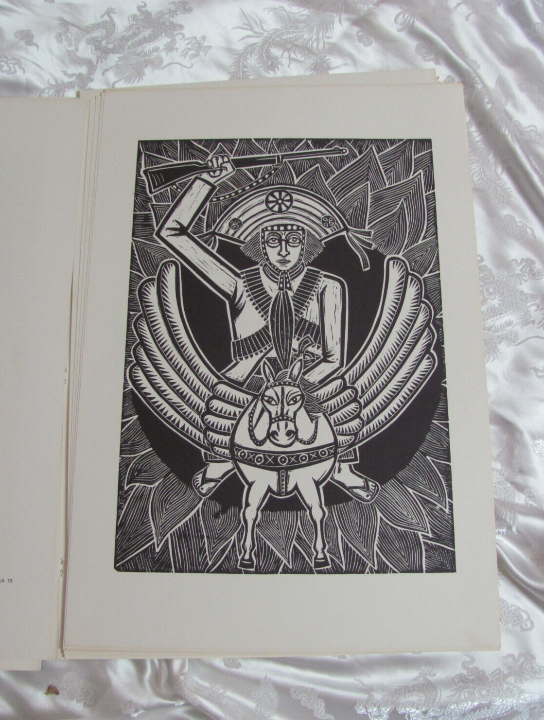 JO OLIVEIRA JOOL Litografía Impresión Corte Bloque Madera 12" x 18" Artista Brasileño