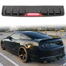 For Ford Mustang S197 04-14 Rear Bumper Diffuser w/ LED Tail Brake Light Carbon