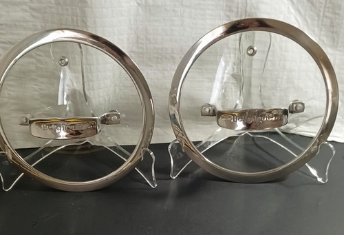Belgique 6 1/4"-6 3/4 Replacement Lids 2 Vented Glass Stainless Steel Pot Pan...