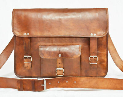 Gift For Men Leather Vintage Laptop Messenger Handmade Briefcase Bag Satchel