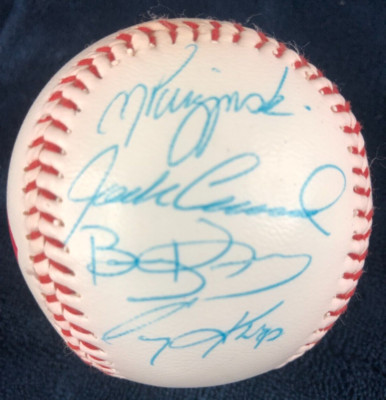 Autographed Minnesota Twins Logo Baseball Pierzynski, Koskie,  Kielty, Cressend