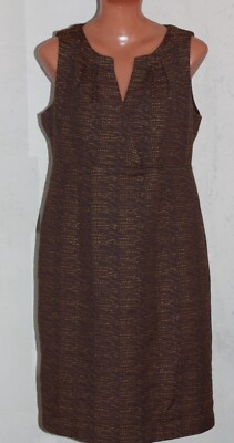 Noa Noa Brown Yellow Cotton Blend Sleeveless Dress Size M