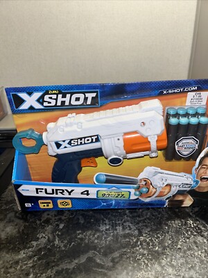 Zuru X Shot 2x Fury 4 Rapid Fire Blasters With 16 Darts and 3 Targets 90Ft/27M