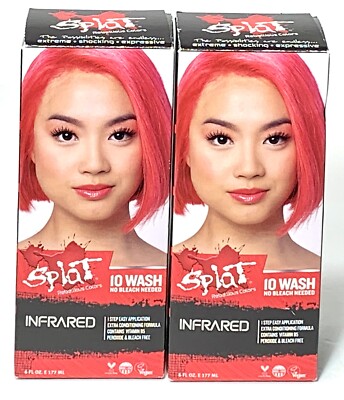 2 Sealed Splat Rebellious Colors 10 Wash Hair Dye Color Infrared Vegan No Bleach Ebay