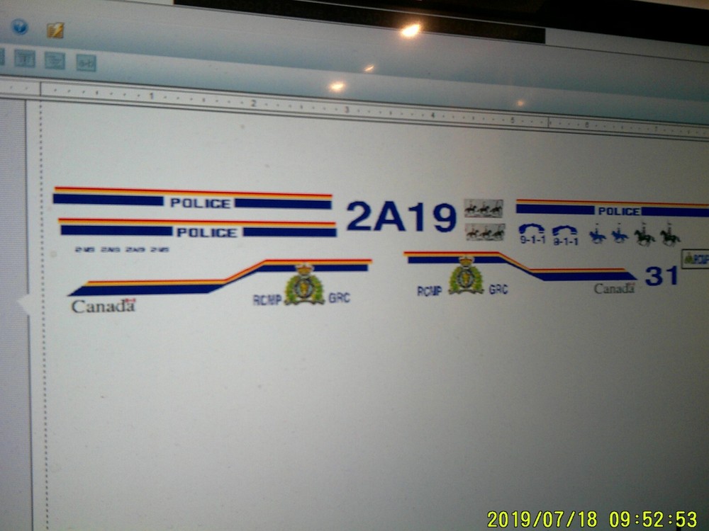 RCMP Royal Canadian Mounted Police Patrol Car Decals 1:24