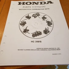 Genuine Honda Parts Manual Motorcycle Carburetor Sets - March 1973 - PHOTO COPY!