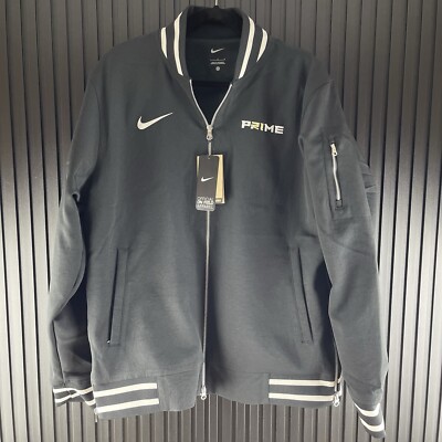 Nike Coach Prime Deion Sanders Mens Black Bomber Jacket NCAA 2.0 Size Large