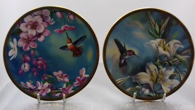 Vintage Pickard Sammelteller: C Nelson: Rufous & Ruby Throated Hummingbird
