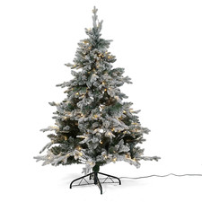 QVCUK Home Reflections  Pre-Lit Christmas Tree, 7ft Flocked Xmas Tree
