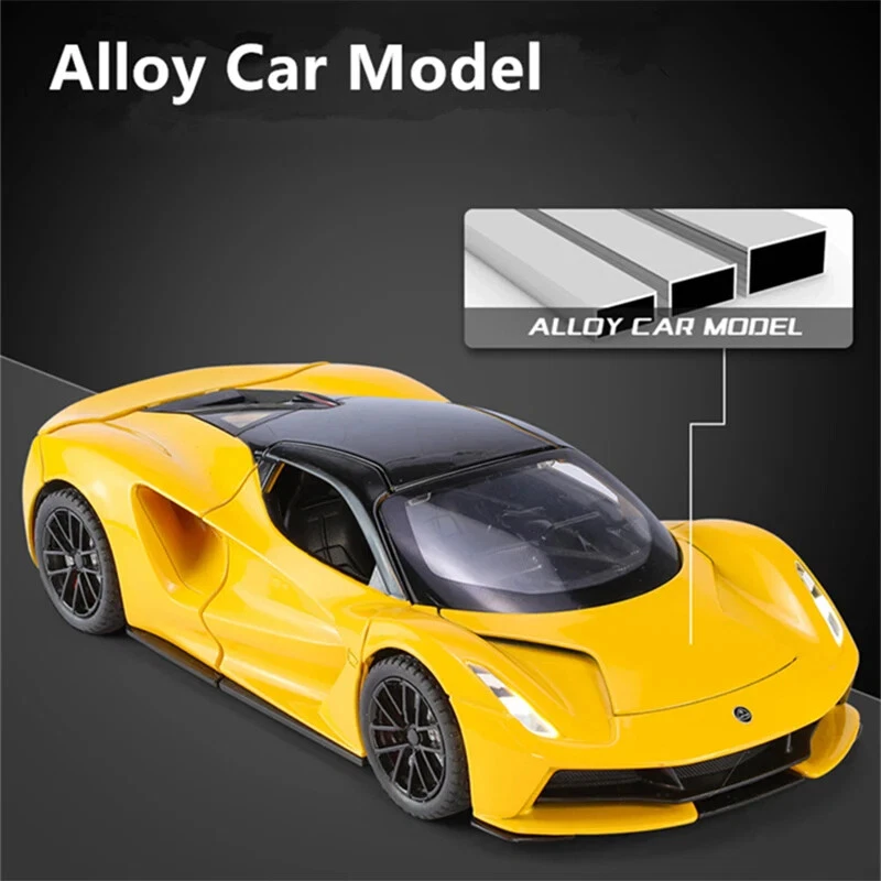 1:32 Lotus EVIJA Alloy Sports Car Model Diecast Super Vehicle Sound Light Toy - Image 2 of 4
