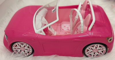 2013 BARBIE PINK CONVERTIBLE CAR | WHITE SEATBELTS | TWO SEATED | TOY