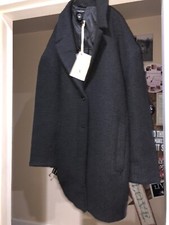 Freeman T Porter 46% Wool Oversized Black Coat Size L