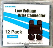 SUNVIE Fastlock2 Low Voltage Landscape Lighting Connector 12 Pack