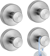 Suction Up Hooks, Upgraded Drill-Free Suction Cup Hooks Color: Sliver*4
