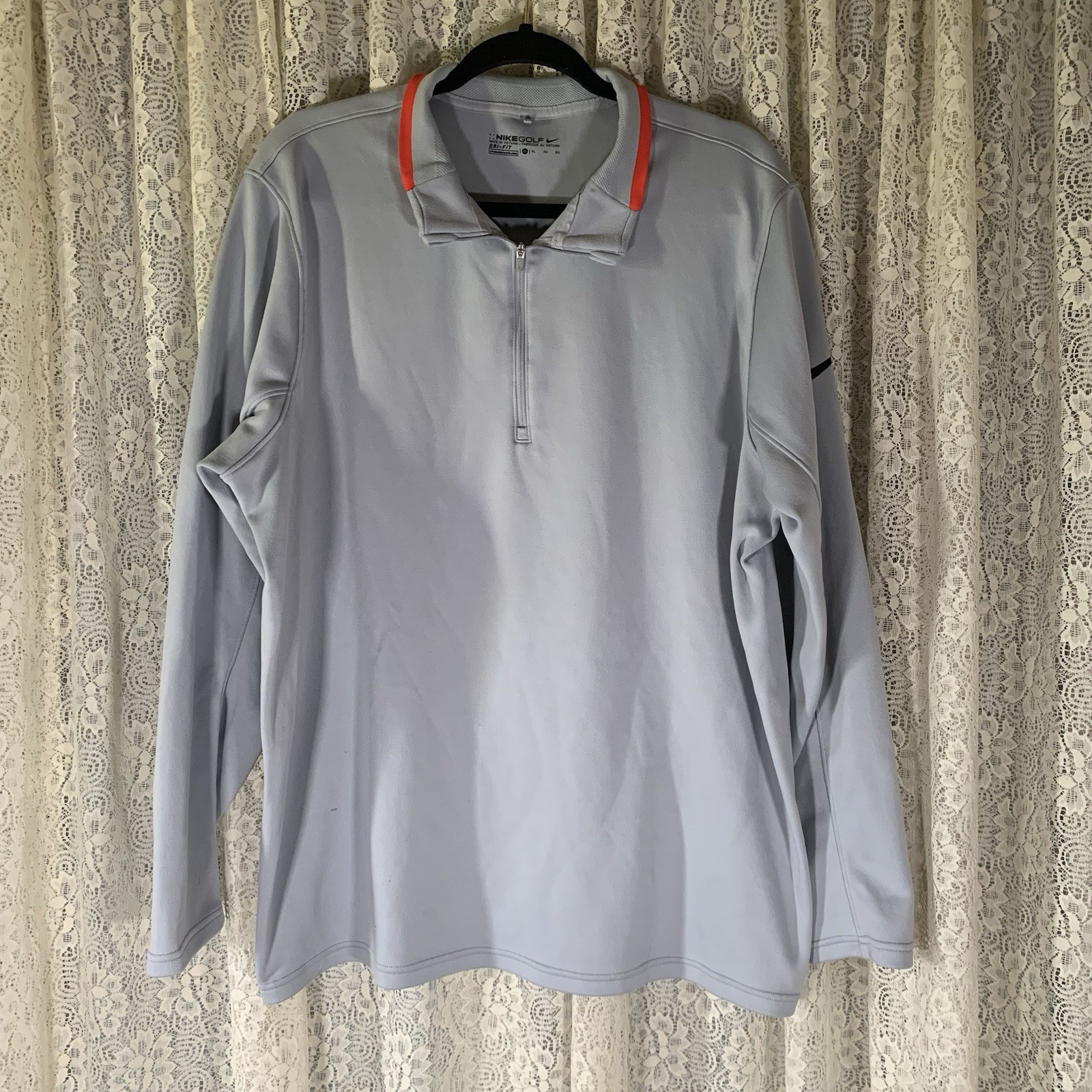 SACAI X NIKE Nike Dri Fit 1 2 Zip Grigio Arancione Pullover Giacca Golf Uomo Taglia XL