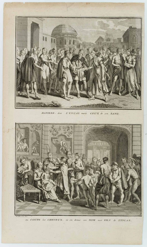 B. PICART (1673-1733), Die Blutsheirat der Inkas,  1723, Kupferstich Barock - Bild 2 von 4
