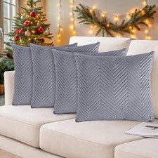 Velvet Cushions Filled or Cushion Covers Pack 4, 2, 1  Bed Sofa Decor Pillows