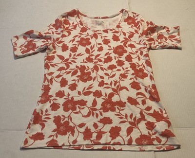 Time & Tru Women s Sz M Floral T-Shirt Top G2D19