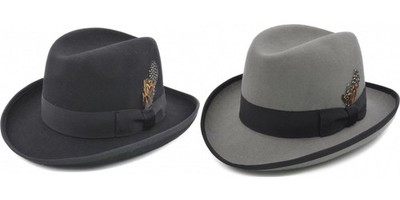 Herren Major Wear 100% Wollfilz Homburg Hut in 2 Farben