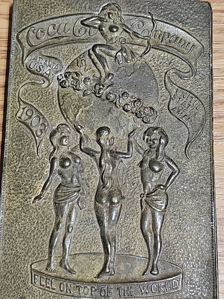 Fivela de cinto Coca-Cola Tiffany Studio New York sensação vintage no topo do mundo - Imagem 4 de 4