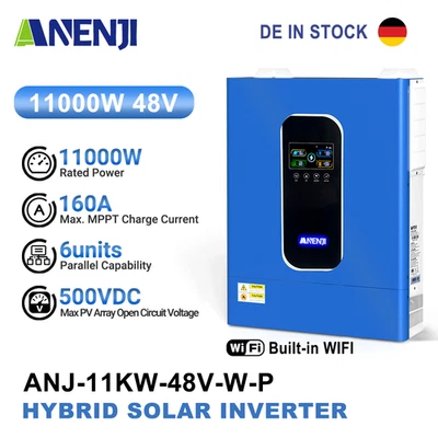 ANENJI Inverter Solare Ibrido Supporto WIFI 11kw/6.2kw/4.2kw/2kw MPPT Da 60-160A - Imagen 1 de 4