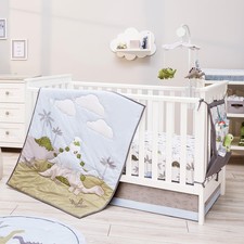 Dinosaur Bedding Set for Boys - 6 Piece Set Includes Dino Blanket, 2 Fitted S...