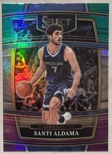 2021-22 Panini Select - Concourse Santi Aldama #64 Green White Purple Prizm (RC)