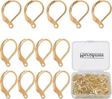100pcs Gold Filled Leverback Earring Hooks Hypoallergenic Jewelry Making