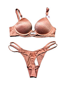 Victoria's Secret Very Sexy Sparkle Crystal Shine Cradle Push-Up Bra Thong Set
