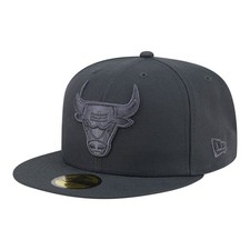 Men's New Era Charcoal Chicago Bulls Tonal Color Pack 59FIFTY Fitted Hat