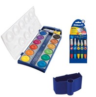 Pelikan Malset K12 Wasserbox 5Er Griffix Pinsel Set Schulstarter Deckfarbkasten