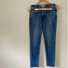Excellent Moussy Vintage Tapered Raw Hem Jeans Size 24 Selvedge Howa Japan
