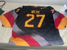 Game Used Klaus Merk Germany World Cup Of  HockeyJersey 1996 Mens 56G Mic Black