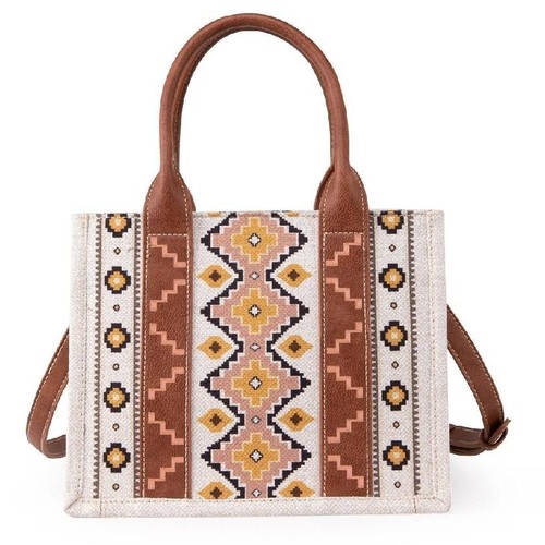 ❤️ WRANGLER Southwestern Print Canvas Bag / Earthtone Aztec Crossbody Tote Handtasche - Bild 4 von 13
