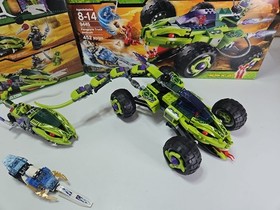 Lego Ninjago 9445 Fangpyre Truck Ambush & 9447 Lashas Bite Cycle Parts & Box Lot