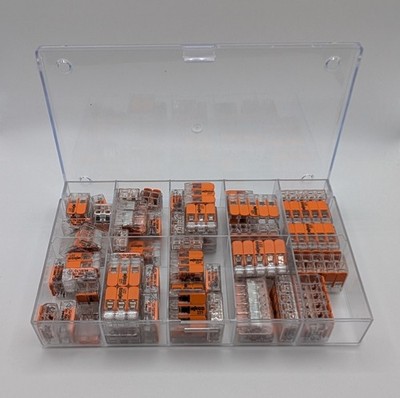 Sortiment  Wago Klemme Bügel 50 Stück Set in Box Wago Serie 221-412 221-413 221-