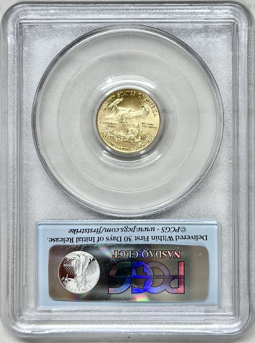 2011 $5 AMERICAN 1/10 OZ GOLD EAGLE PCGS MS70 FIRST STRIKE 25TH