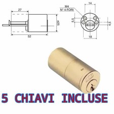 Wally Cilindro 5 CHIAVI TONDO diam.25 mm l.50 mm per serrature porte legno WALLY