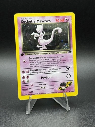 Rocket's Mewtwo 14/132 Gym Challenge 1st Edition Holo RC141