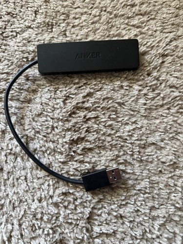 Anker 0.7 ft 4-Port USB 3.0 Ultra Slim Data Hub Black Used - Picture 2 of 3