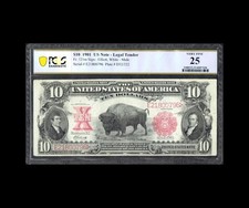 BEAUTIFUL 1901 $10 BISON LEGAL TENDER FR.122 PCGS VERY FINE 25