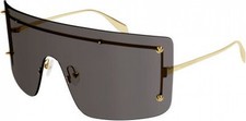 NEW Alexander McQueen AM 0412S Sunglasses 002 GOLD 100 AUTHENTIC