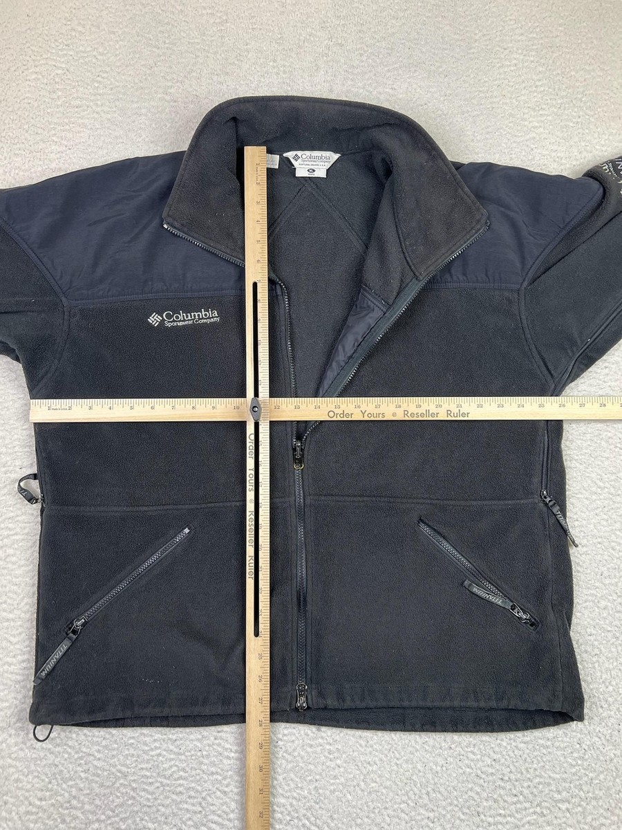 Columbia Titanium Jacket Mens XL Black Fleece Full Zip Outdoor