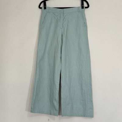 WEEKEND MAX MARA Wide-leg Cropped Pants Linen Blend Cotton Trousers Size US6