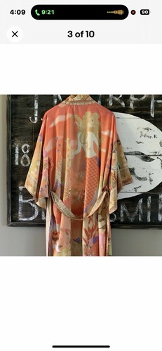 Boho Floral Patchwork Kimono Duster Robe Yellow Orange Boho Festival Maxi XL
