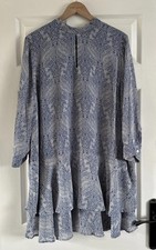 Mint Velvet Gorgeous Blue Floral Tiered Mini Dress Size 18