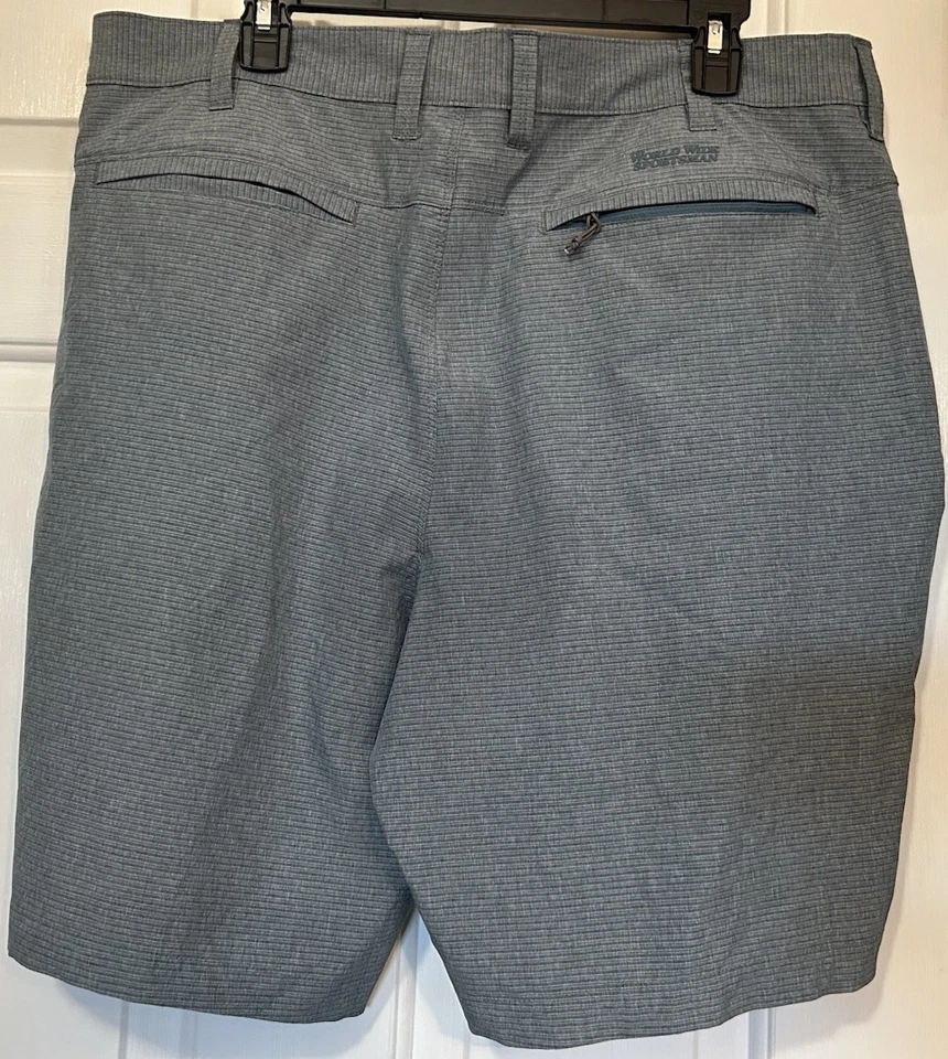 Pantalones Cortos World Wide Sportsman Gris Rayas Secado Rápido Rendimiento Elastizados Para Hombre 38 Foto 3 de 3