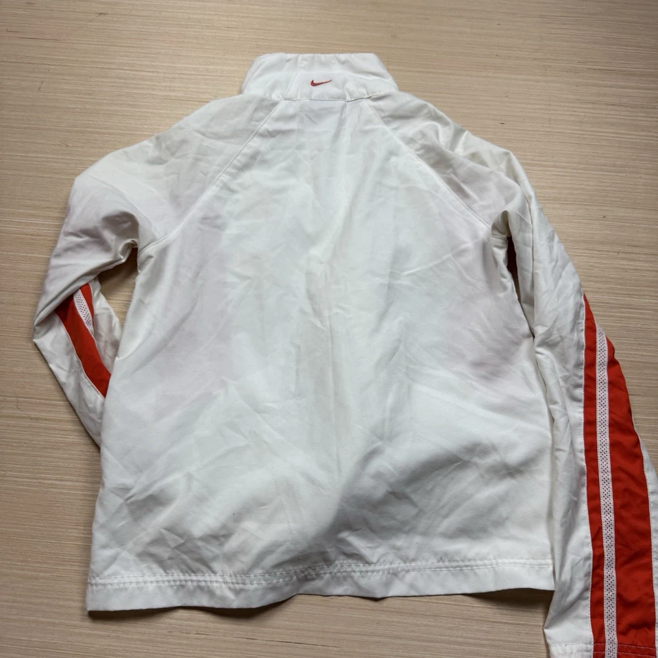 Vintage Y2K Nike Striped Windbreaker Jacket Women’s XS White Orange 90s - Image 2 of 4