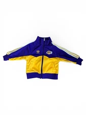 RARE Los Angeles Lakers Zip Up Track Suit Jacket Purple Gold Size 2T Kobe Bryant